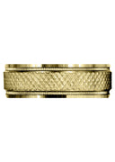 Yellow Gold Fancy Carved Contemporary Mens Wedding Band | Diamond Cut Finish (Christopher)