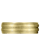 Yellow Gold Carved Simple Mens Wedding Band | Cross Satin Finish (Noah)