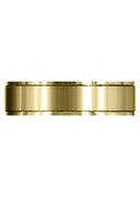 Yellow Gold Carved Simple Mens Wedding Band | Satin Finish (Nathan)