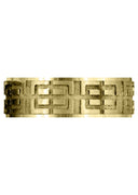 Yellow Gold Fancy Carved Contemporary Mens Wedding Band | Satin / High Polish Finish (Henry)