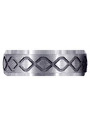 Fancy Carved Contemporary Mens Wedding Band | Satin / High Polish Finish (Luke)
