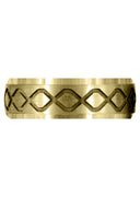 Yellow Gold Fancy Carved Contemporary Mens Wedding Band | Satin / High Polish Finish (Luke)