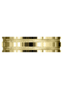 Yellow Gold Carved Simple Mens Wedding Band | High Polish Finish (Grayson)