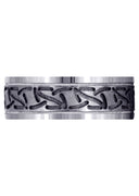Fancy Carved Contemporary Mens Wedding Band | GB / High Polish Finish (John)