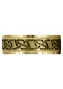 Yellow Gold Fancy Carved Contemporary Mens Wedding Band | GB / High Polish Finish (John)