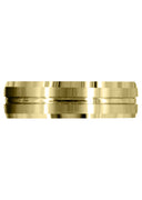 Yellow Gold Fancy Carved Contemporary Mens Wedding Band | Satin Finish (Carter)