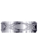 Fancy Carved Contemporary Mens Wedding Band | Satin / Hish Polish Finish (Isaiah)