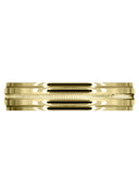 Yellow Gold Carved Simple Mens Wedding Band | High Polish Finish (Charles)