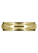 Yellow Gold Carved Simple Mens Wedding Band | High Polish Finish (Thomas)