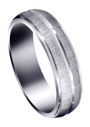 Carved Simple Mens Wedding Band | Cross Satin Finish (Jordan)