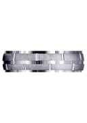 Carved Diamond Carved Mens Wedding Band | Cross Satin Finish (Robert)