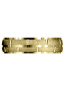 Yellow Gold Carved Diamond Carved Mens Wedding Band | Cross Satin Finish (Eli)
