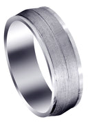Carved Modern Mens Wedding Band | GB / High Polish Finish (Hudson)