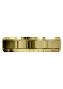 Yellow Gold Carved Simple Mens Wedding Band | High Polish Finish (Parker)