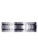 Carved Simple Mens Wedding Band | Satin Finish (Jaxson)