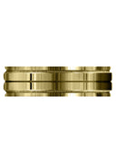 Yellow Gold Carved Simple Mens Wedding Band | High Polish Finish (Ezra)