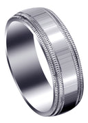 Carved Simple Mens Wedding Band | High Polish Finish (Blake)