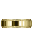 Yellow Gold Carved Simple Mens Wedding Band | High Polish Finish (Blake)