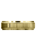 Yellow Gold Carved Simple Mens Wedding Band | High Polish Finish (Nathaniel)