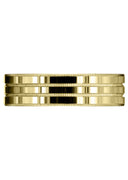 Yellow Gold Carved Simple Mens Wedding Band | High Polish Finish (Camden)