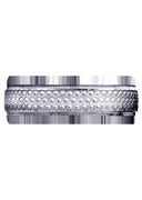 Fancy Carved Contemporary Mens Wedding Band | GB / High Polish Finish (Brody)