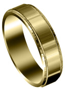 Yellow Gold Carved Simple Mens Wedding Band | Satin Finish (Vincent)