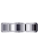 Carved Simple Mens Wedding Band | Satin Finish (Vincent)