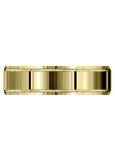 Yellow Gold Carved Simple Mens Wedding Band | Satin Finish (Vincent)