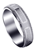 Carved Modern Mens Wedding Band | CS / High Polish Finish (Damian)