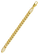 Gold Plated Mens Iced Out Solid Franco Bracelet