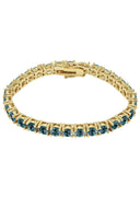 Mens Blue Diamond Gold Tennis Bracelet