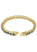 Mens Blue Diamond Gold Tennis Bracelet