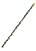 Mens Blue Diamond Gold Tennis Bracelet