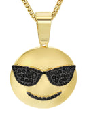 Mens Gold Plated Franco Chain & Emoji Pendant | Appx. 15.6 Grams