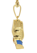Mens Gold Plated Rope Chain & Emoji Pendant | Appx. 22.2 Grams