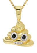 Mens Gold Plated Cuban Link Chain & Emoji Pendant | Appx. 17 Grams