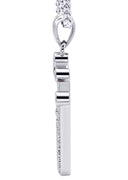 White Gold Plated Cuban Link Chain & Crown Pendant | Appx. 21.6 Grams