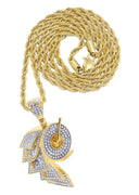 Mens Gold Plated Rope Chain & Money Sign Pendant | Appx. 18 Grams