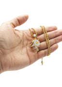 Mens Gold Plated Rope Chain & Money Sign Pendant | Appx. 18 Grams