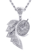 White Gold Plated Cuban Link Chain & Money Roll Pendant | Appx. 18 Grams
