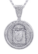 White Gold Plated Cuban Link Chain & Jesus Head Pendant | Appx. 15 Grams