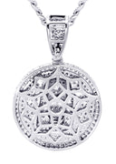 White Gold Plated Cuban Link Chain & Jesus Head Pendant | Appx. 15 Grams