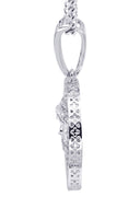 White Gold Plated Cuban Link Chain & Jesus Head Pendant | Appx. 15 Grams