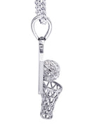 White Gold Plated Cuban Link Chain & Basketball Pendant | Appx. 27.3 Grams