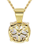 Mens Gold Plated Cuban Link Chain & Cubic Zirconia Pendant | Appx. 16.3 Grams
