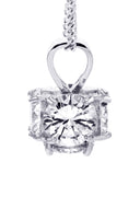 White Gold Plated Cuban Link Chain & Cubic Zirconia Pendant | Appx. 19 Grams