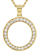 Mens Gold Plated Cuban Link Chain & Circle Pendant | Appx. 25 Grams