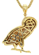 Mens Gold Plated Franco Chain & Owl Pendant | Appx. 24.8 Grams