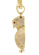 Mens Gold Plated Franco Chain & Owl Pendant | Appx. 24.8 Grams