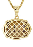 Mens Gold Plated Franco Chain & Football Pendant | Appx. 15.3 Grams
